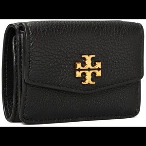 NWT Tory Burch Kira Mixed-Materials Tri-Fold Mini Wallet